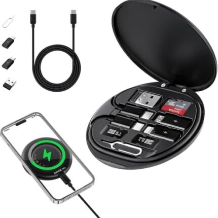 One Plus 60W USB C to C Fast Charging Travel Cable Set Type C,Lightening and Micro USB Port Inbuilt Mobile Stand Compatible with iPhone,iPad,Samsung,One Plus,Mi,Oppo,Vivo,iQOO (All in 1,Black)