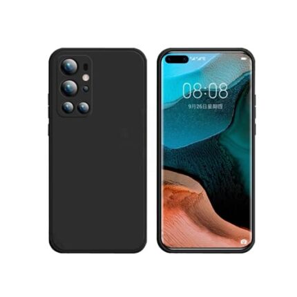 MOBITUSSION Silicone Shockproof Matte Liquid Silicon Case with Camera Protection Flexible Back Cover For Oneplus 9 Pro/One Plus 9 Pro (Black)