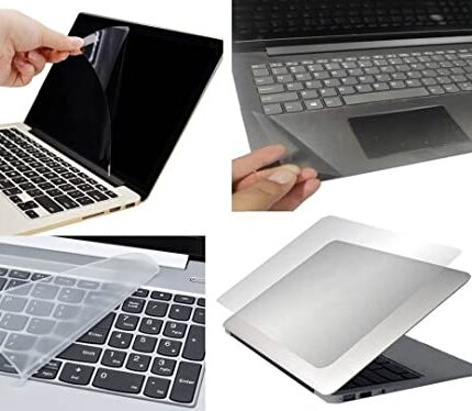 Anjo Glass 15.6 Inch 4 In 1 Combo Laptop Screen Protector, Key-Guard & Body Lamination For Back-Side & Touchpad Area (Matte, Transparent).