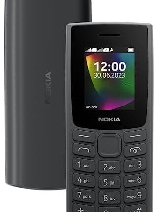 Nokia 106 Dual Sim, Keypad Phone with Built-in UPI Payments App, Long-Lasting Battery, Wireless FM Radio & MP3 Player, and MicroSD Card Slot | Charcoal