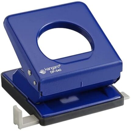 Kangaro Desk Essentials DP-540 2 Hole Metal Medium Paper Punch | Removable Chip Tray | 25 Sheets Capacity | Office Essentials | Pack of 1 | Color May Vary