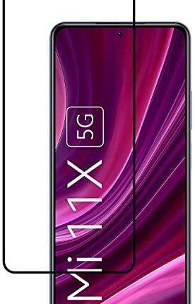 Tough Lee Tempered Glass Screen Guard for Mi 11x 5G / Mi 11x Pro 5G / Xiaomi 11i / 11i Hypercharge (Black) Edge to Edge Full Screen Coverage Gorilla Protector with Easy Installation Kit; Pack of 1