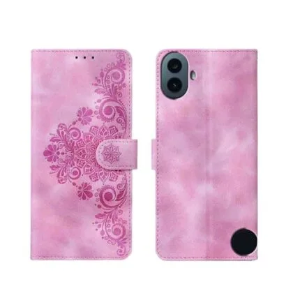 Inktree CMF by Nothing Phone 1 Flip Cover | Card Pockets Wallet & Stand | Flip Cover for CMF by Nothing Phone 1 - Floral Mandala Pink