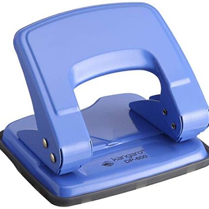 Kangaro Desk Essentials DP-600 2 Hole Metal Classic Medium Paper Punch | Removable Chip Tray With Durable Steel Consecution | Color May Vary, Pack Of 1