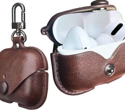 INEFABLE Leather Finish Matte Hard Protective Case Cover for Apple Earbuds 2 Pro - Brown - Pack of 1