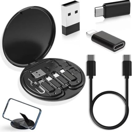 REDWIND USB Charging Adapter Kit, USB to USB-C, Type C to USB 3.0 OTG Lightning Micro Portable Converter Case with 1Ft 60W Charger Cable for iPhone 16/15/14/13/12/11 Samsung One Plus Google Pixel