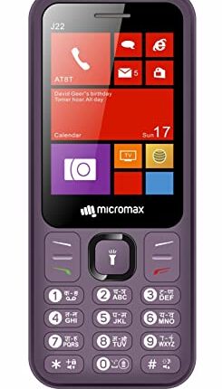 Micromax J22 Purple (Dual Sim, 1000 mAh Battery, 6.1cm (2.4”) Screen)