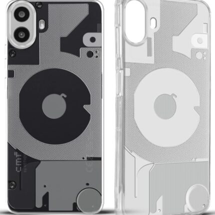 Mr. Case Transparent Back Case for CMF by Nothing Phone 1 Frosted Cover Matte Silicone TPU –Silver Ring