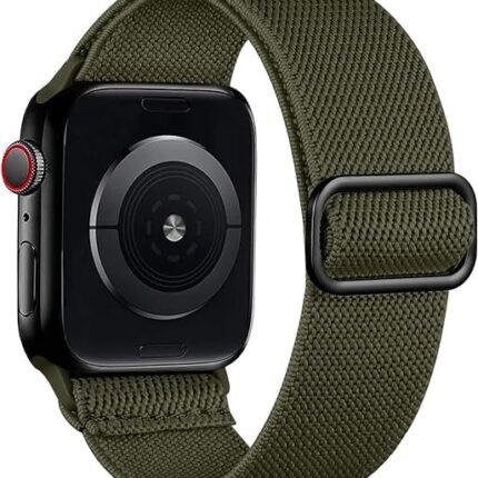 mFoniscie Compatible with Apple Watch Straps 42mm[Series 3 2 1] 44mm 45mm 46mm 49mm, Stretchy Nylon Elastic Adjustable Band for iWatch Strap Ultra 2 SE Series 10 9 8 7 6 5 4 3 2 1 [WATCH NOT INCLUDED]