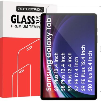 Robustrion Tempered Glass for Samsung Galaxy Tab S9 FE Plus / S9 Plus / S10 Plus / S8 Plus / S7 FE 12.4 inch Screen Protector Guard for Samsung S9 FE+ / S10+ / S9+ / S8+ /S7+/ S7 FE Tablet - Pack of 1