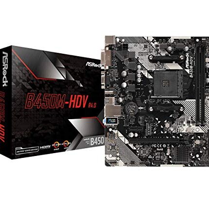 ASRock B450M-Hdv R4.0 Socket Am4/ AMD Promontory B450/ Ddr4/ Sata3&Usb3.1/ M.2/ A&Gbe/Microatx Motherboard