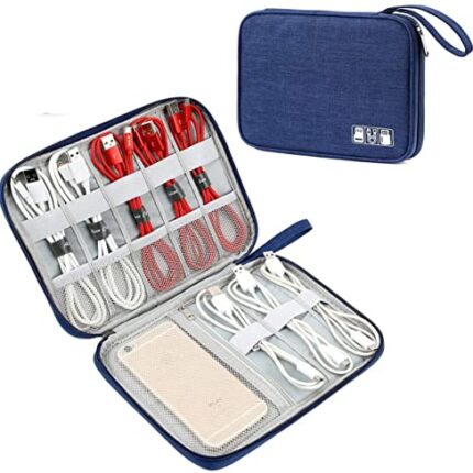 Seagull Flight of Fashion Single Layer Electronic Gadget Organizer Case, Tech Kit Accessories Organizer Bag - 25 x 19 x 2 cm - Navy Blue - Model 1