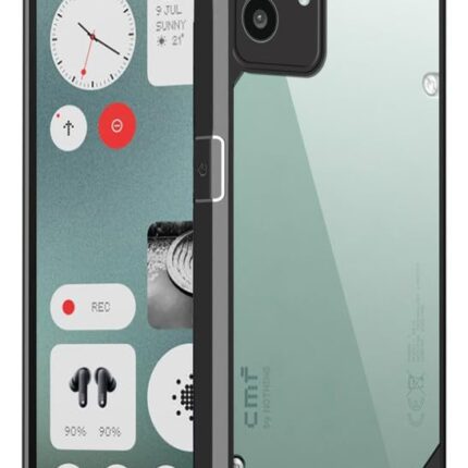 Mr. Case Transparent case with Silicone Frame Back Cover for CMF by Nothing Phone 1 | Shockproof Transparent Hard Back Shockproof Bumper - Transparent (Black Border)