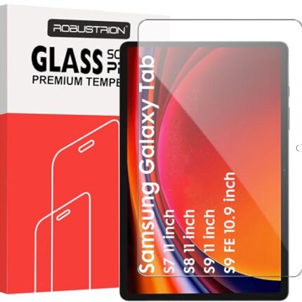 Robustrion Tempered Glass Screen Protector for Samsung Galaxy Tab S9 FE/Tab S9 / S8 / S7 11 inch Tempered Glass Screen Guard for Samsung S9 FE 10.9 inch / S9 / S8 / S7 11 inch Tablet - Pack of 1