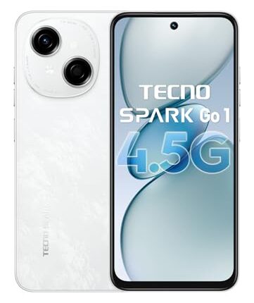 Tecno Spark GO 1 (Glittery White, 3GB+64GB)| 4+ Years Lag Free Fluency | 6.67" 120Hz Smooth Display | 6GB* Bigger RAM | in-Built Infrared Remote | Dual Speakers with DTS | AI Call Noise Reduction