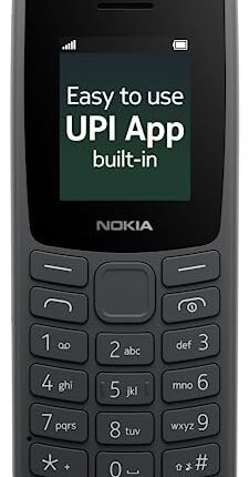 Nokia All-New 105 Single Sim Keypad Phone with Built-in UPI Payments, Long-Lasting Battery, Wireless FM Radio | Charcoal