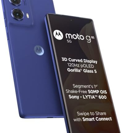 Moto G85 5G (Cobalt Blue, 12GB RAM+ 256GB Storage) Snapdragon 6s Gen 3 Processor | pOLED Display | Nano-SIM, eSIM | 5000mAh Battery
