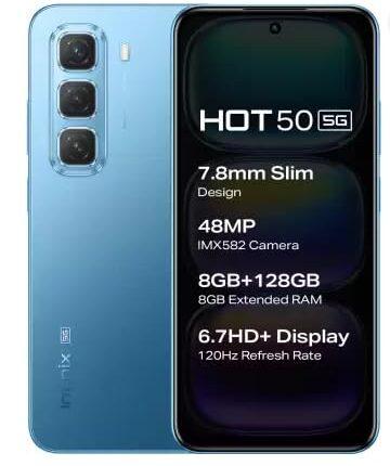 Infinix Hot 50 5G, Vibrant Blue (8GB, 128GB)