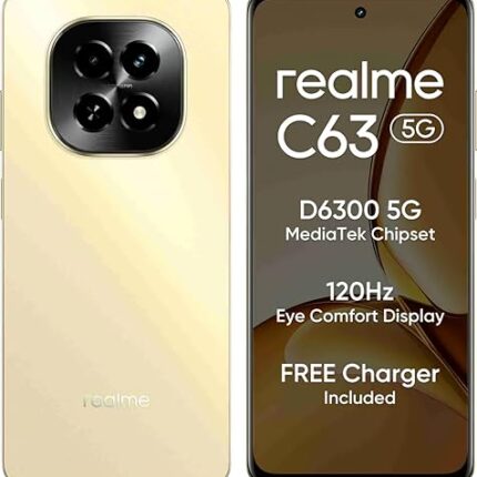 realme C63 5G (Starry Gold, 8GB RAM, 128GB Storage) | Expandable Upto 1TB | 6.74" HD+ Display | 5000mAh Battery | Octa-Core Processor | AI Dual Camera | Stylish Starry Finish