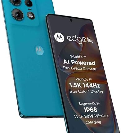 Motorola Edge 50 Pro 5G with 125W Charger (Caneel Bay, 12GB RAM, 256GB Storage)