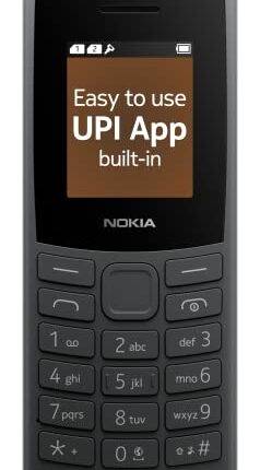 Nokia 106 4G Keypad Phone with 4G, Built-in UPI Payments App, Long-Lasting Battery, Wireless FM Radio & MP3 Player, and MicroSD Card Slot | | 1 Year Replacement Guarantee | Charcoal
