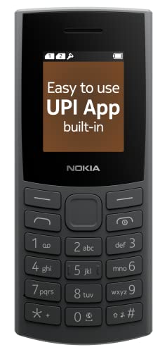 Nokia 106 4G Keypad Phone with 4G, Built-in UPI Payments App, Long-Lasting Battery, Wireless FM Radio & MP3 Player, and MicroSD Card Slot | | 1 Year Replacement Guarantee | Charcoal