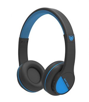 (Renewed) Ant Audio Treble 500 On -Ear HD Bluetooth Headphones with Mic (Black and Blue)
